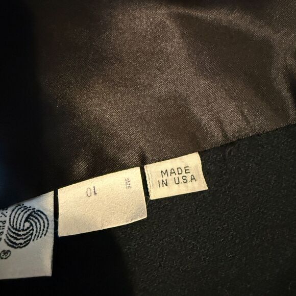 Vintage Leslie Fay 100% Pure Wool Black Long Coat Trench Dress Coat Size 10 USA - Picture 5 of 12